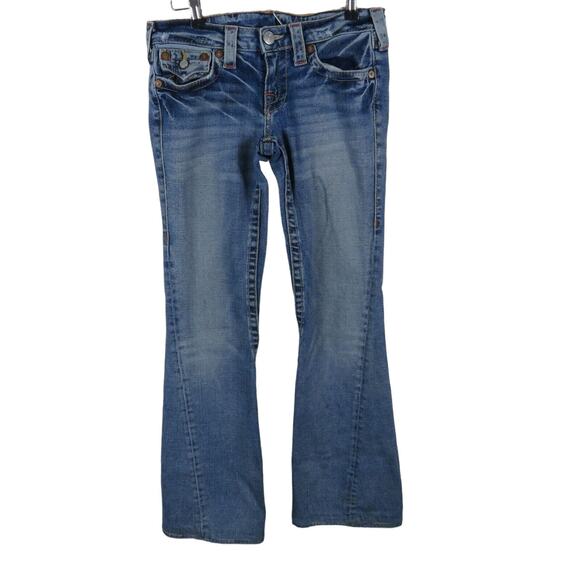 Y2K True Religion Low Rise Flare Leg Jeans - Women's Size 27 - Picture 1 of 8